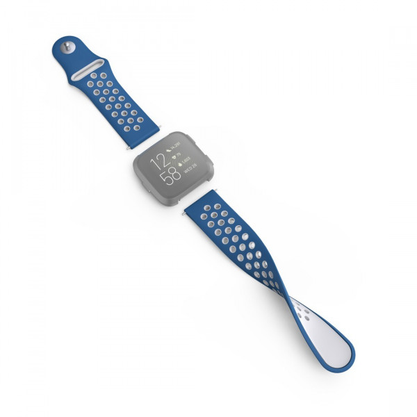 Hama Silikon-Sportarmband für Versa2/Versa Lite,blau/gr