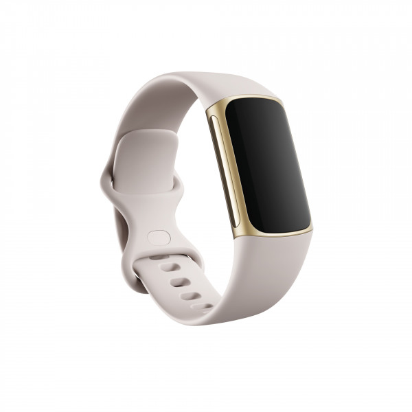 Charge 5, Lunar White/ Soft Gold Stainless Steel